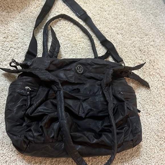 lululemon athletica Bags Black Lululemon Gym Bag Or Tote With Lots Of Pockets Poshmark